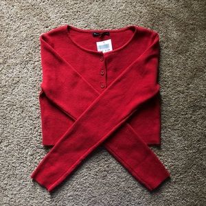 Brandy Melville Red Athelia Cardigan